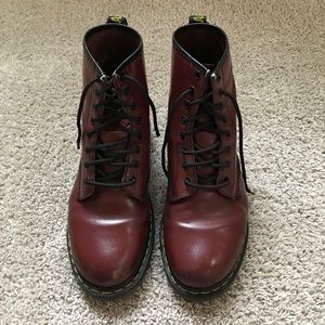 Dr. Martens Red Leather Boots